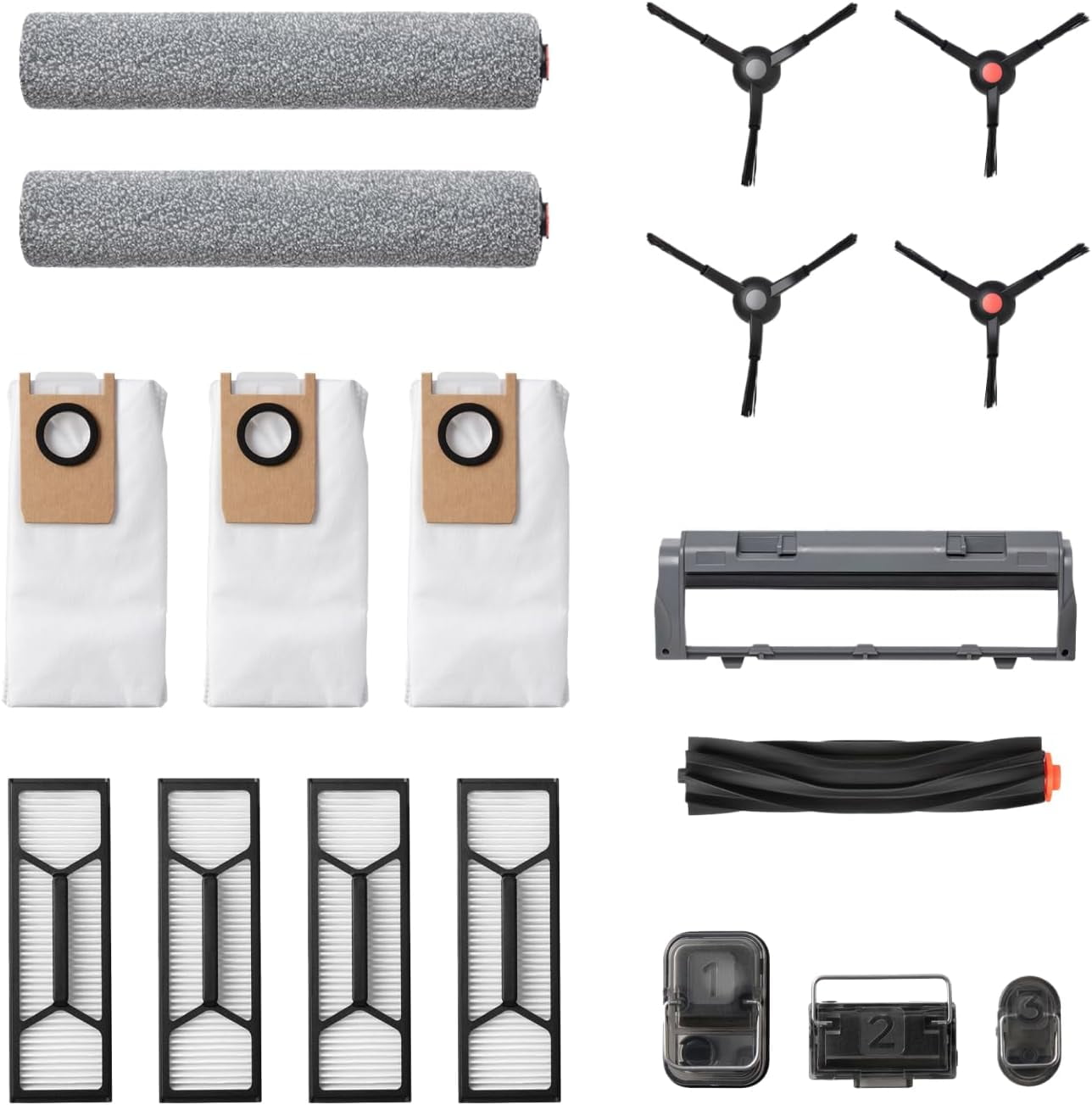 eufy Accessory Kit for Omni S1 Pro/S1, 2 Rolling Mops, 4 High-Performance Filters, Dirty Water Reservoir Filter, Rolling Brush & Brush Guard, 3 Dust Bags, and 2 Sets of Side Brushes