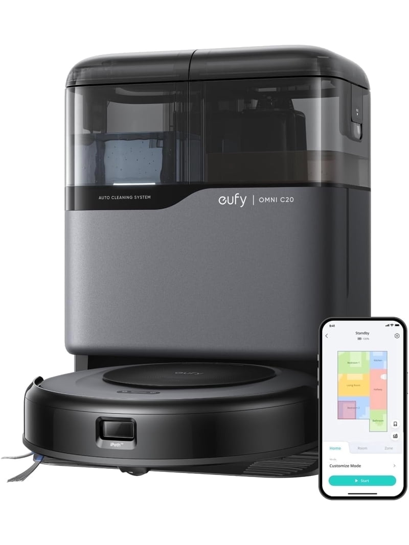 Anker Eufy (ユーフィ) Robot Vacuum Omni C20 eufy, Robot Vacuum Omni C20, 7,000 Pa Suction, Self-Emptying