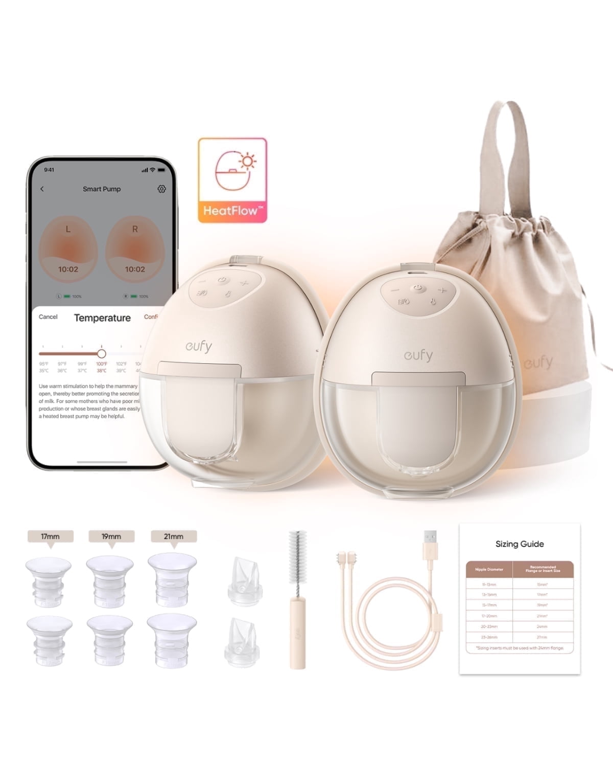 eufy Heated Wearable Breast Pump S1, Electric Hands-Free Breast Pump with Industry-Leading HeatFlow™ Tech