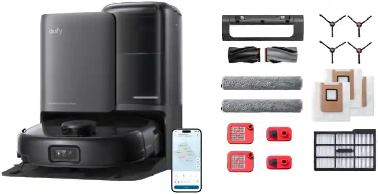 Eufy eufy Omni Robot Vacuum and Mop Combo E25 with Official Replacement Parts Kit, Auto-Empty & Self-Cleaning All-in-One Stat clearance posted today