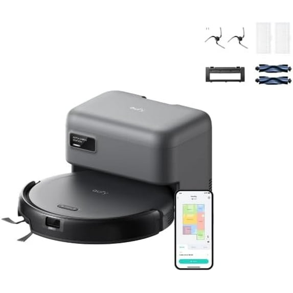 eufy Robot Vacuum C10 with Self Emptying, 8 Weeks Hands Free, Smart Mapping+Replacement Accessories
