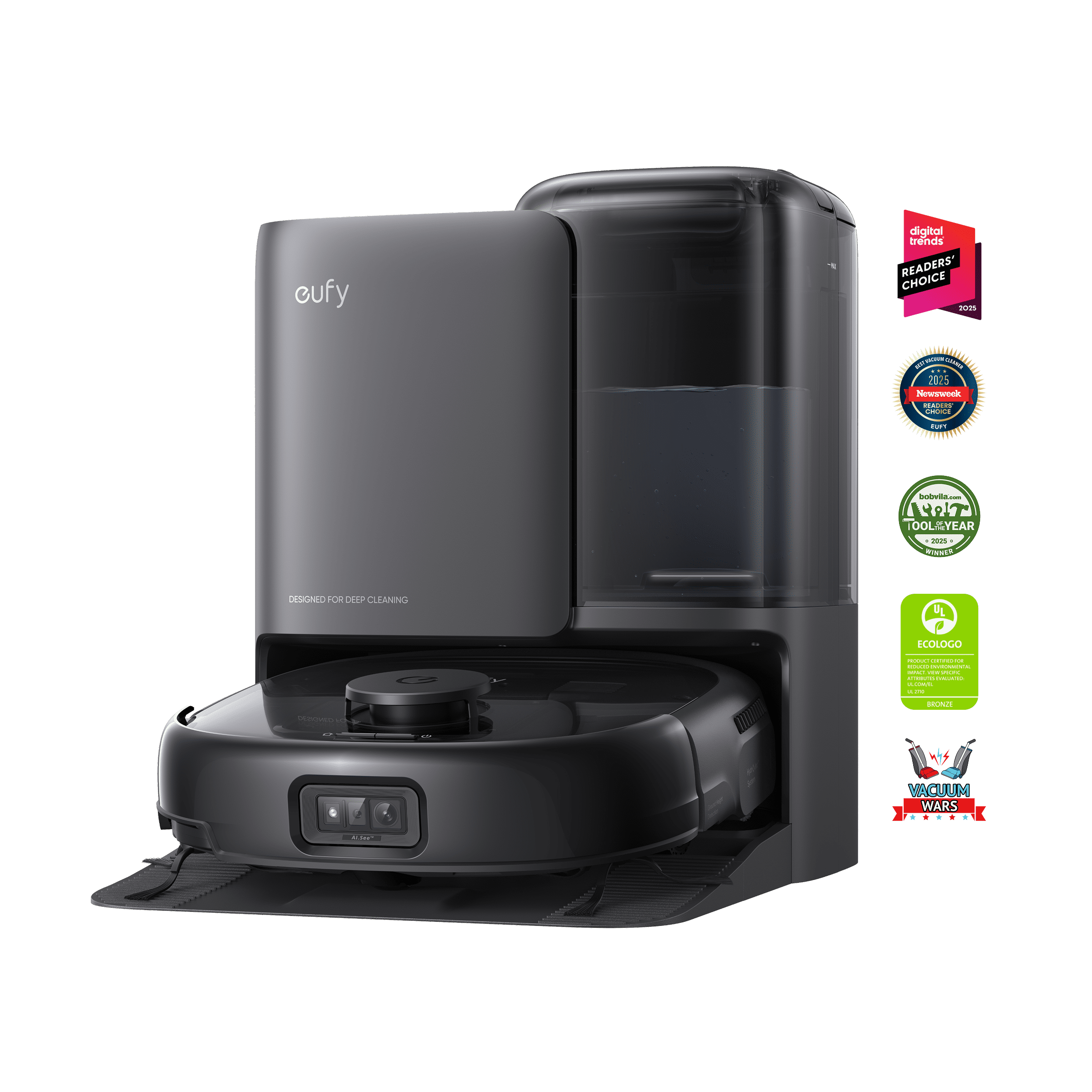 Eufy Robot Vacuum Omni E25 ブラック動作品 eufy All-in-One Robot Vacuum and Mop Combo E25, 20,000 Pa Suction