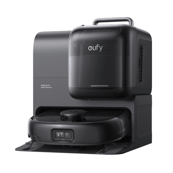 eufy Robot Vacuum Omni E28, HydroJet System , Portable Deep Cleaner, Turbo Suction, DuoSpiral Detangle Brushes, CornerRover Arm