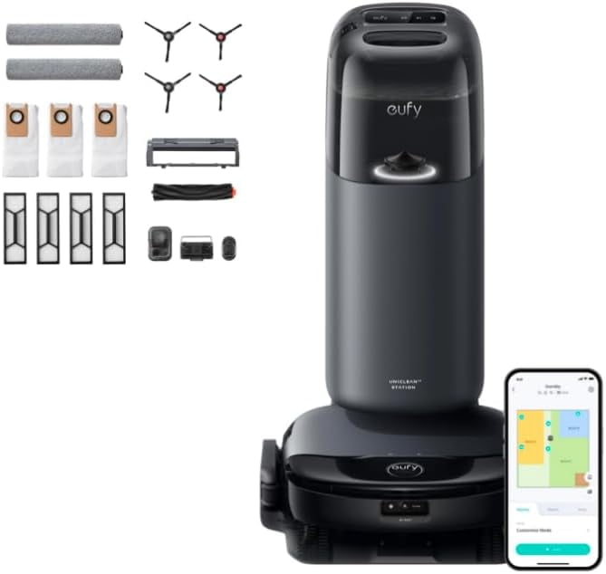 eufy S1 with All-in-One Station, HydroJet System with Roller Mop, Robot Vacuum and Mop Combo + Official Accessory Kit - Thumbnail 5