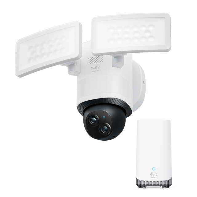 eufy Security Floodlight Camera E340 Wired with HomeBase 3, Dual Camera