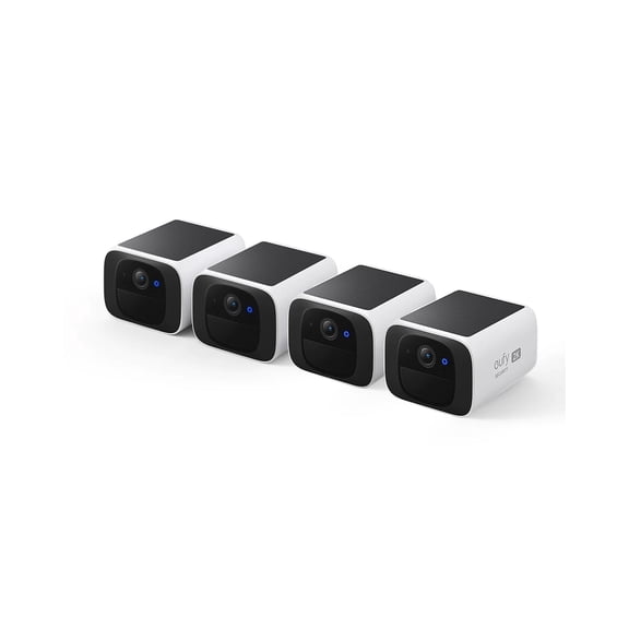 eufy Security S220 SoloCam 4-Cam Pack, Solar Charging, Wireless Outdoor Camera, Continuous Power, 2K Resolution, Day and Night Clarity, 2.4 GHz Wi-Fi, No Monthly Fee
