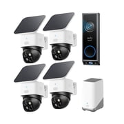 eufy Security SoloCam S340 4-Cam Kit HomeBase S380 with Video Doorbell E340 Battery Powered, Solar Security Camera, No Blind Spots, No Monthly Fee