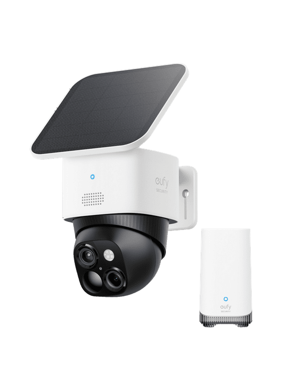 eufy Security SoloCam S340 with HomeBase 3, Solar Security Camera, Wireless Outdoor Camera, 360° Surveillance, No Blind Spots, 2.4 GHz Wi-Fi, No Monthly Fee