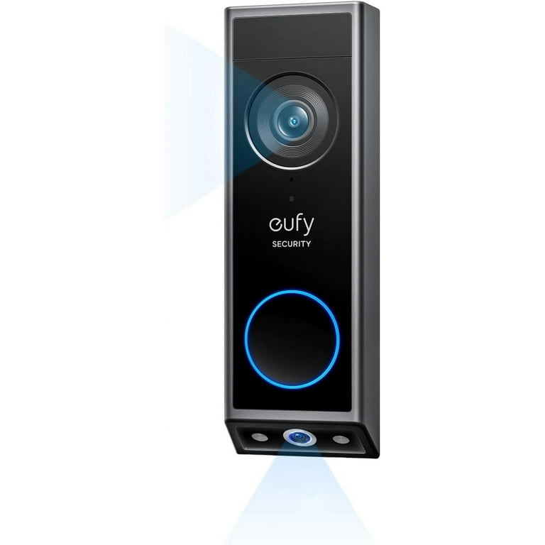 eufy Security Video Doorbell E340, 2K Camera, Wired or Battery Powered,  Color Night Vision, Expandable Local Storage up to 128GB, with HomeBase  S380 (HomeBase 3), No Monthly Fee 