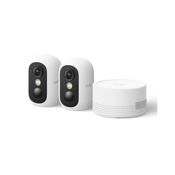 eufy Security eufyCam C35 2-Cam Kit, Wireless Security Camera, Outdoor and Indoor, Magnetic Mount, Color Night Vision, Local Storage, No Monthly Fee, IP67, Facial Recognition, Supports Solar Panel