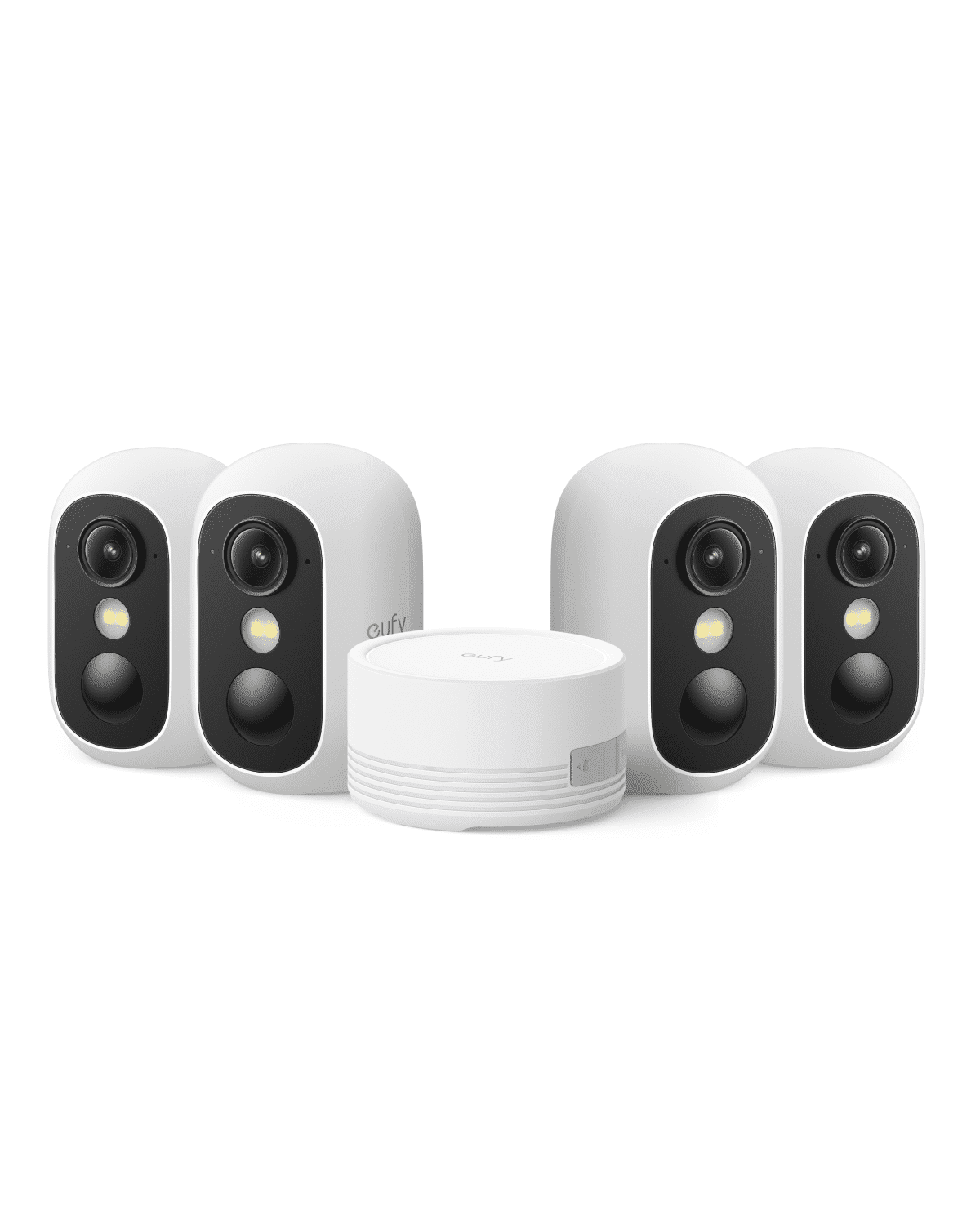 eufy Security eufyCam C35 4-Cam Kit, Wireless Security Indoor/Outdoor Camera, Magnetic Mount, Color Night Vision, Local Storage, No Monthly Fee, Facial Recognition, Solar Panel Compatible, White