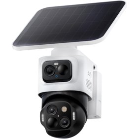 eufy Security eufyCam S4, Solar Security Camera Wireless Outdoor, Triple Lens Bullet-PTZ Cam, 4K UHD, 360&deg; Pan and Tilt, Auto Track, 8&times; Hybrid Zoom, Color Night Vision, HomeBase S380 Compatible