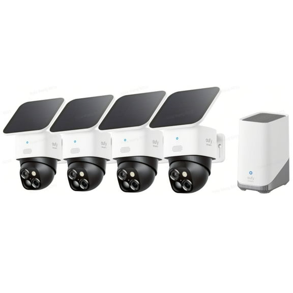 eufy SoloCam S340 4-Pack with HomeBase 3, 360° Surveillance, No Monthly Fee