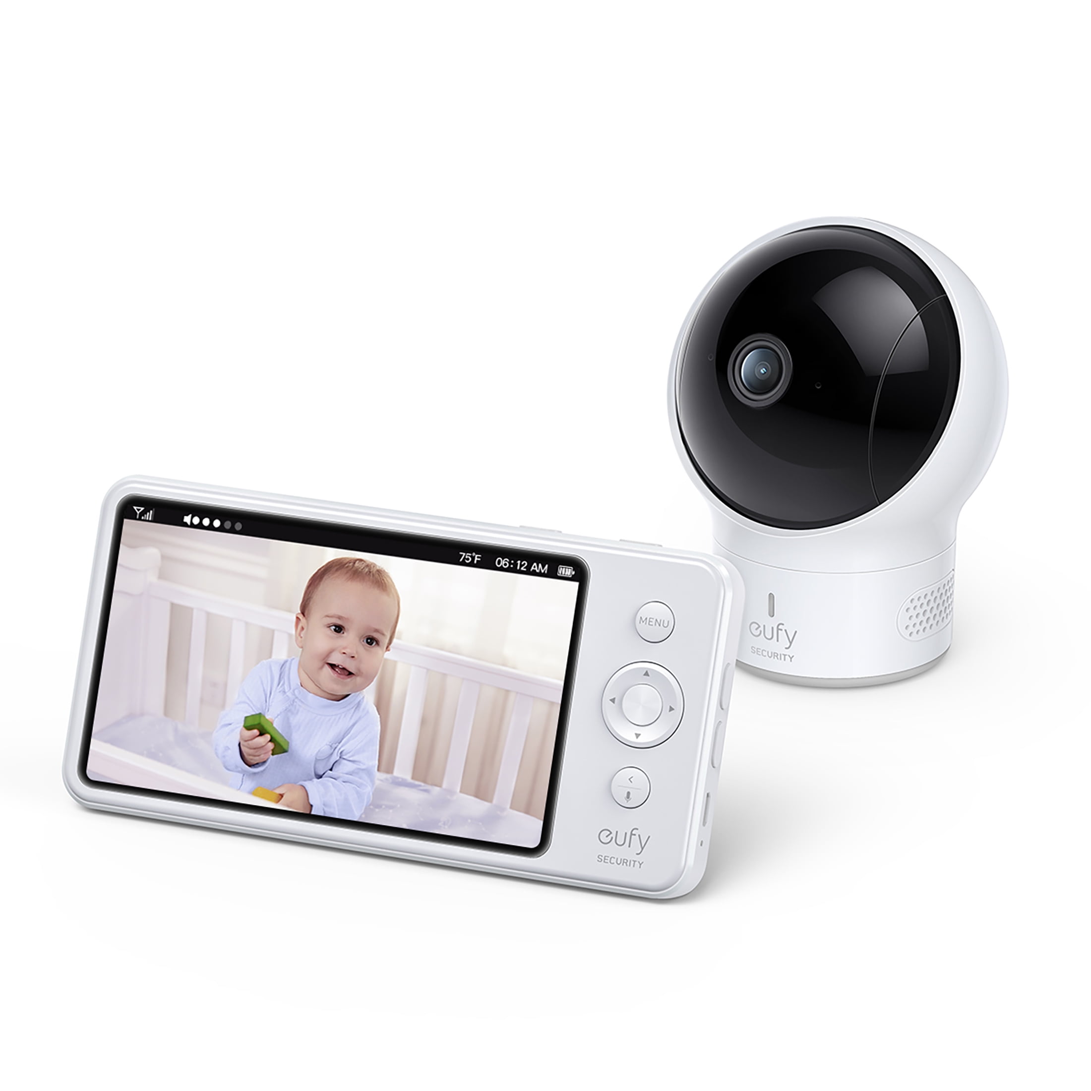 Eufy White 5" Video Baby Monitor with Night Vision