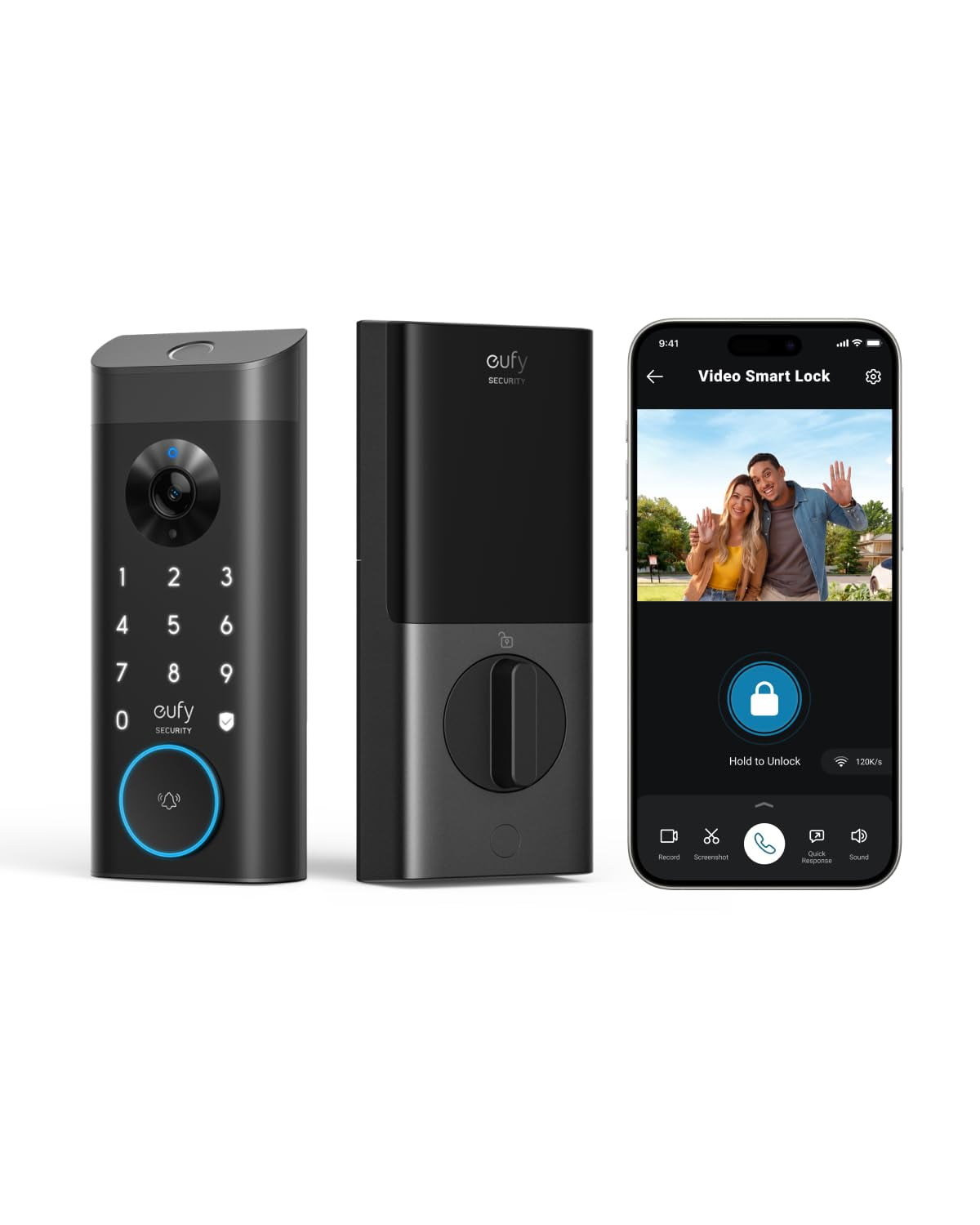 Eufy Black Smart Lock with 2K Camera and Doorbell