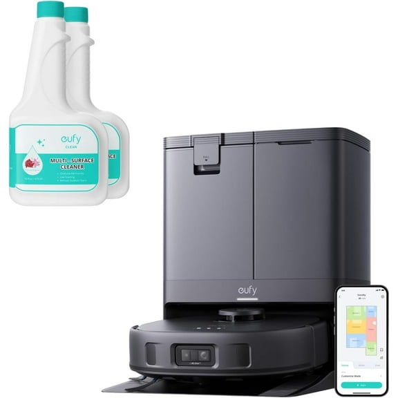 eufy X10 Pro Omni Robot Vacuum and Mop Combo, 8,000 Pa Suction, + Official Floor Cleaning Solutions (2 Bottles)