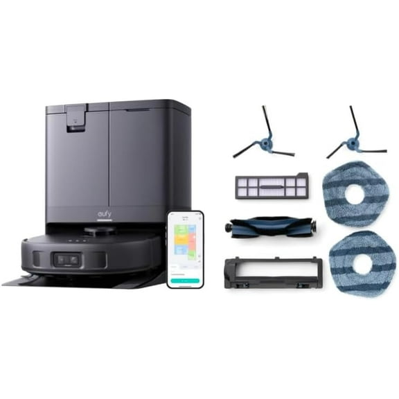 eufy X10 Pro Omni Robot Vacuum and Mop Combo, 8,000 Pa Suction + Official Replacement Parts Kit