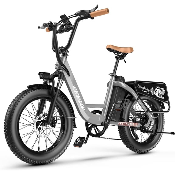 vefreedom Electric Bike for Adults with Peak 500W Motor, 48V 20Ah Removable Battery Fast Ebike,20" x4.0 Fat Tire Commuting Electric Mountain Bike,7-Speed, Step-Thru Bicycle