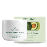 eva+avo Nutritive Hair Mask with Avocado Oil, Moisturizing for Dry & Damaged Hair, 8 fl oz