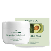 eva avo Nutritive Hair Mask with Avocado Oil, Moisturizing for Dry & Damaged Hair, 8 fl oz