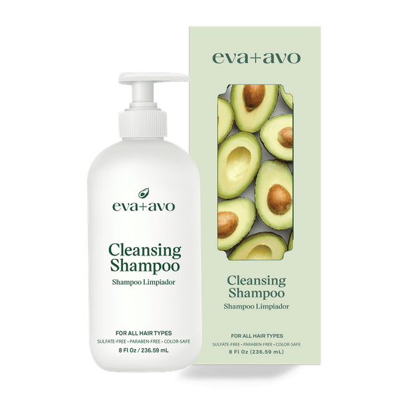 eva+avo Sulfate Free Shampoo with Avocado Oil, Adults, All Hair Types, 8 fl oz
