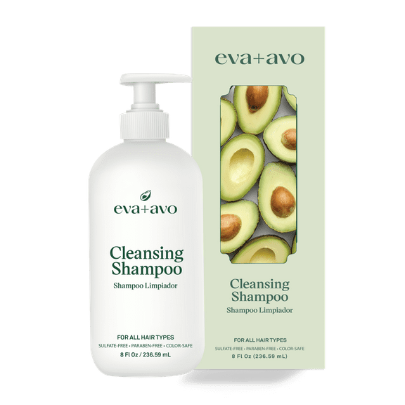 eva+avo Sulfate Free Shampoo with Avocado Oil, Adults, All Hair Types, 8 fl oz