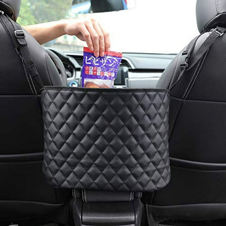 Car Purse Handbag Holder, PU Leather Car Seat Organizer Bag, Seat Back Car  Net Pocket Between Seats
