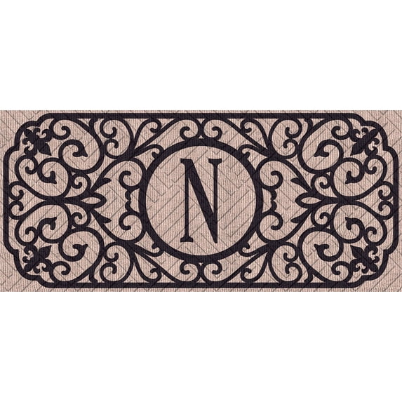 evergreen flag sassafras filigree monogram embossed switch mat insert