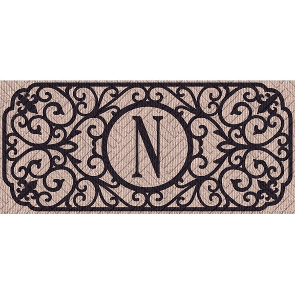 evergreen flag sassafras filigree monogram embossed switch mat insert