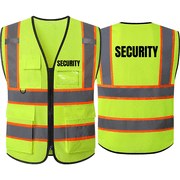 Safety Vest for Security Guards High Visibility Reflective Security Vest with Pockets Class 2 Hi Vis Work Vest Meets ANSI/ISEA