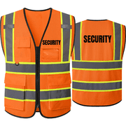 Safety Vest for Security Guards High Visibility Reflective Security Vest with Pockets Class 2 Hi Vis Work Vest Meets ANSI/ISEA