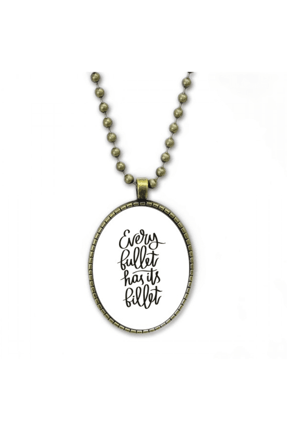every bullet has its billet quote necklace vintage chain bead pendant jewelry collection