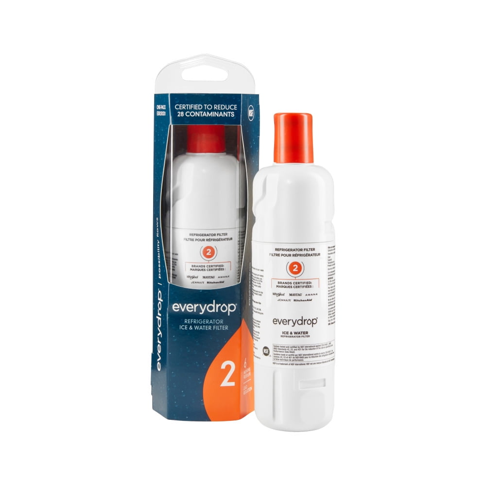 Everydrop by Whirlpool Ice and Water Refrigerator Filter 2, EDR2RXD1, Single-Pack, Orange