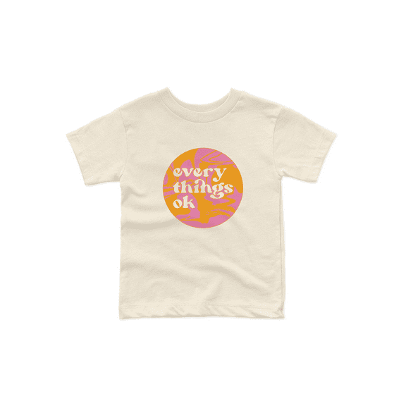 everythings ok marbled circle kids t-shirt