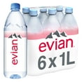 thumbnail image 1 of evian Natural Spring Drinking Water, 1 L, 6 Pack Bottles, 1 of 15