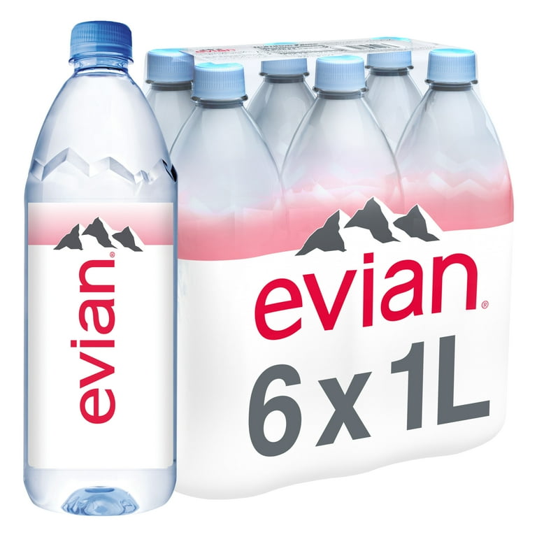 Free Shipping! evian Natural Spring Water, 1L Bottles, 6 Pack