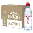 thumbnail image 1 of evian Natural Spring Drinking Water, 25.36 fl oz, 12 Pack Bottles, 1 of 12
