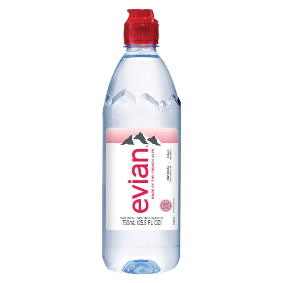 evian Natural Spring Drinking Water, 25.36 fl oz, Bottle