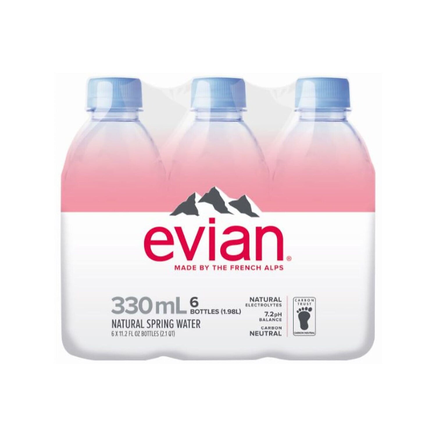 evian Natural Spring Water 330 mL/11.2 Fl Oz (Pack of 24) Mini-Bottles,  Naturally Filtered Spring Water Small Water Bottles 