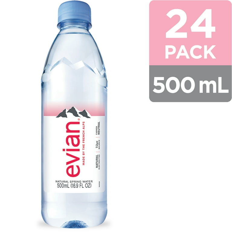 evian Natural Spring Water, 16.9 FL Oz, 24 Count Bottles 