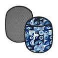 thumbnail image 1 of evil eye A Pot Holders for Kitchen - Heat Resistant Oven Mitts Hot Pads with Pocket, Non Slip Silicone Pot Holders, Cuteness Hanging Loop Potholders for Kitchen Baking, 1 of 5