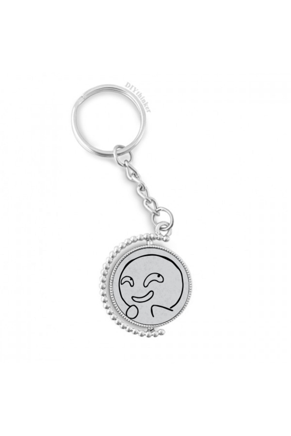 evil laugh black expression happy rotatable keyholder disc accessories chain clip