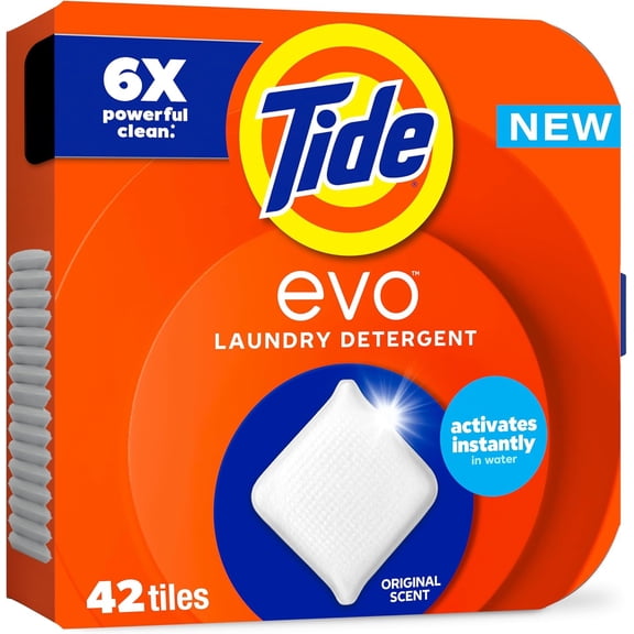 evo Laundry Detergent Original Scent Works on 100% of Common Stains Concentrated Travel Detergent HE Compatible and Instant Dissolve Fights Stains Better than Leading Detergent Sheet, 42 Count