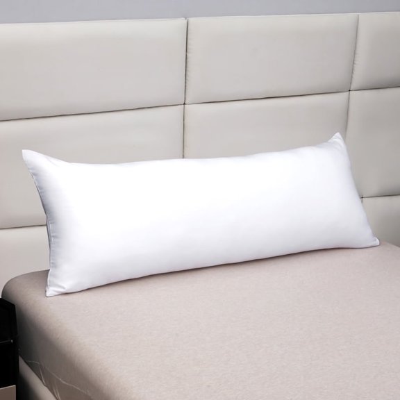 evoLive 100% Rayon Derived from Bamboo Cooling Breathable Body Pillow Cover/Pillowcases 21x54 inches with Hidden Zipper Closure (White, 21“X54“ Body Pillow Cover)