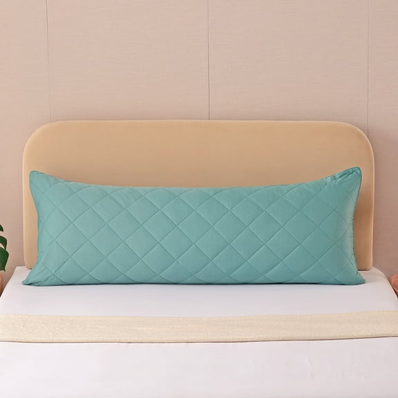 evoLive Cooling Diamond Quilted Single Body Pillow Cover 21“x54 with Zipper Closure (Blue, 21“X54“ Body Pillow Cover)