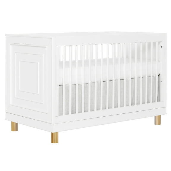 evolur Art Deco Crib in White/Gold