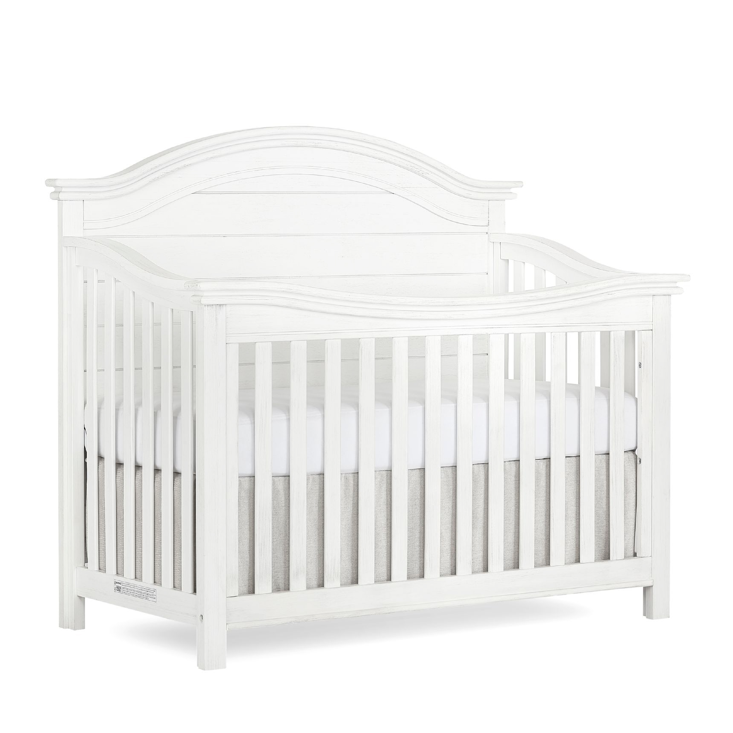 evolur Madison 5 in 1 Curved Top Convertible Crib, Weathered Grey