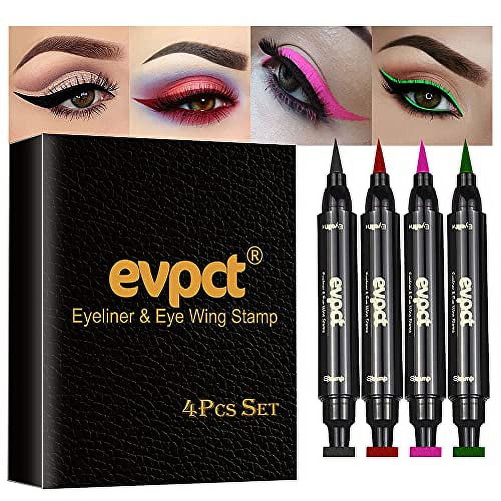 evpct Winged Wing Colored Eyeliners Stamps Stencil Wingliner Liquid Set