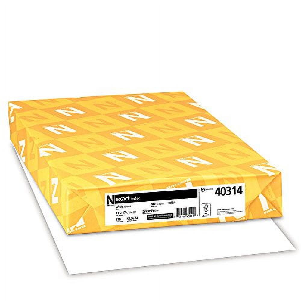 exact index cardstock, 11" x 17", 90 lb/163 gsm, white, 94 brightness