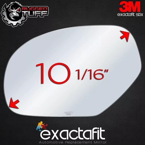 exactafit 8712L Driver Side Mirror Glass Replacement Fits Escalade, Avalanche Silverado Suburban Tahoe, Sierra 1500 2500 3500 HD Left Hand 3m Adhesives
